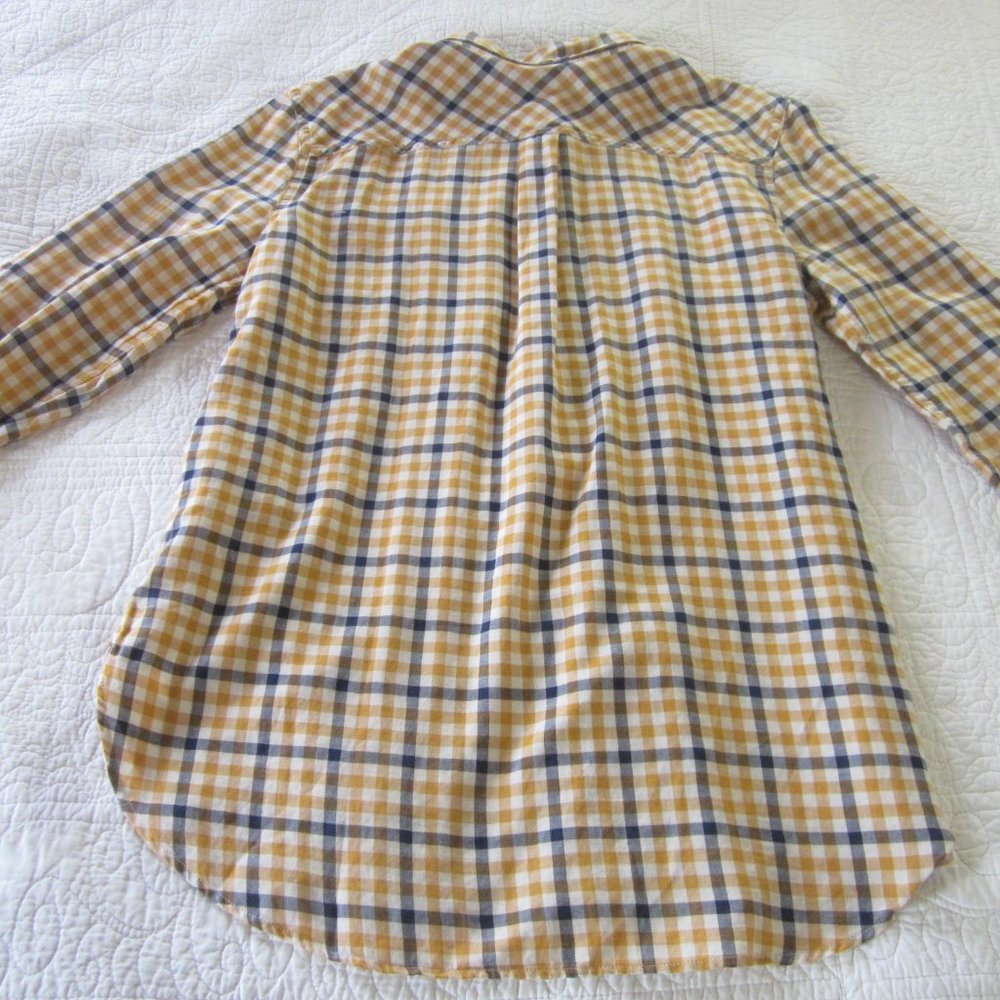 J. Crew Top 6 Boyfriend Shirt Topaz Plaid Button Down Mustard G9912 - Picture 7 of 10